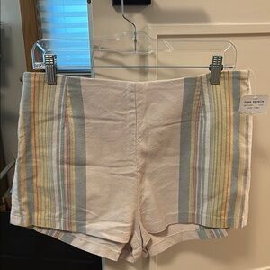 Free People High Waist Cream and Gray Shorts